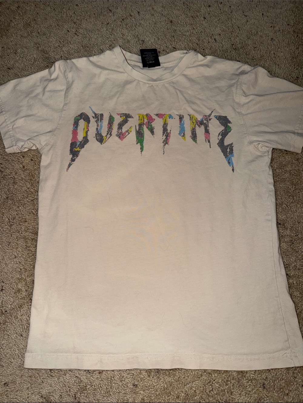 Overtime Multicolor Graphic Tee - White Mens Small